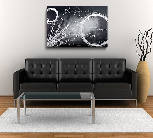 Abstrakce ručně malovaný obraz bílé kruhy