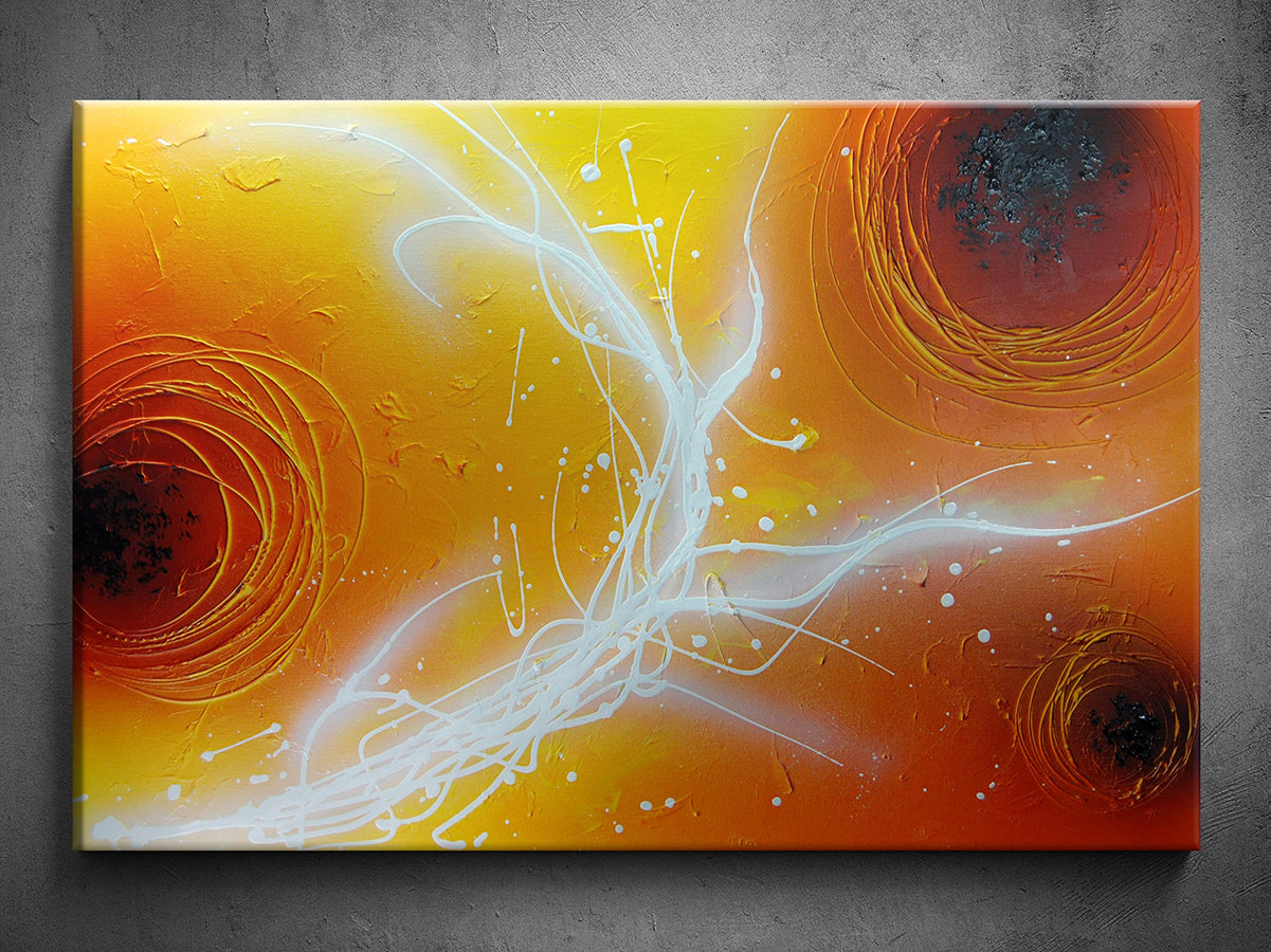 Malovaný obraz žlutooranžová abstrakce