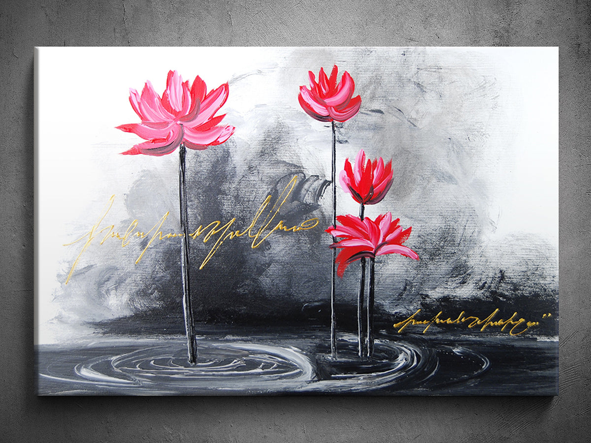 Abstrakce ručně malovaný obraz květiny
